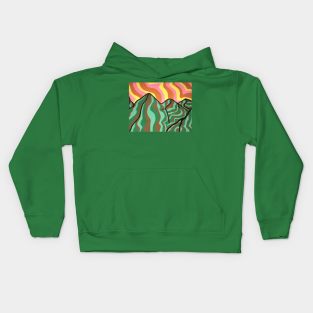 Groovy Mountains Painting Kids Hoodie